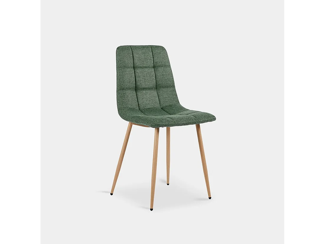 Chaise de salle à manger en tissu vert foncé 43x88 cm-Ailan