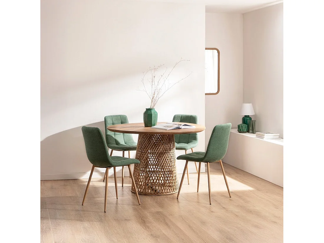 Chaise de salle à manger en tissu vert foncé 43x88 cm-Ailan