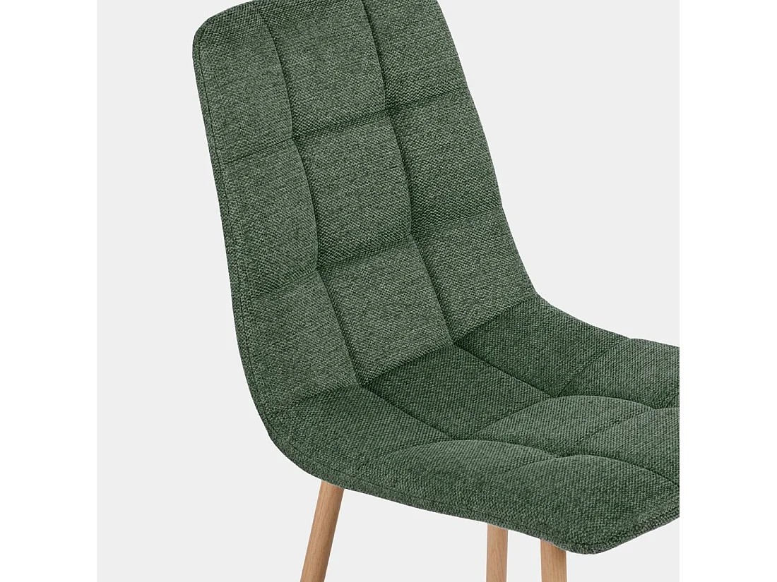 Chaise de salle à manger en tissu vert foncé 43x88 cm-Ailan