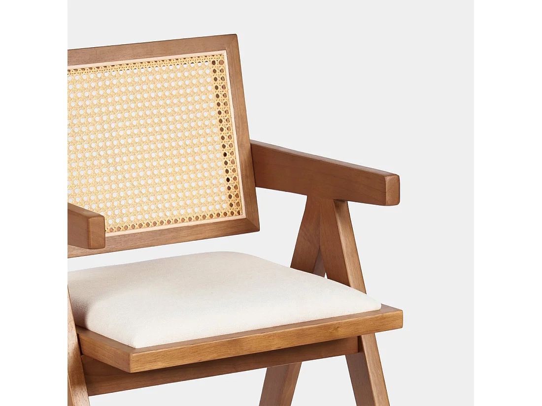 Chaise de salle à manger en bois beige-noyer 61x79 cm-Nelha