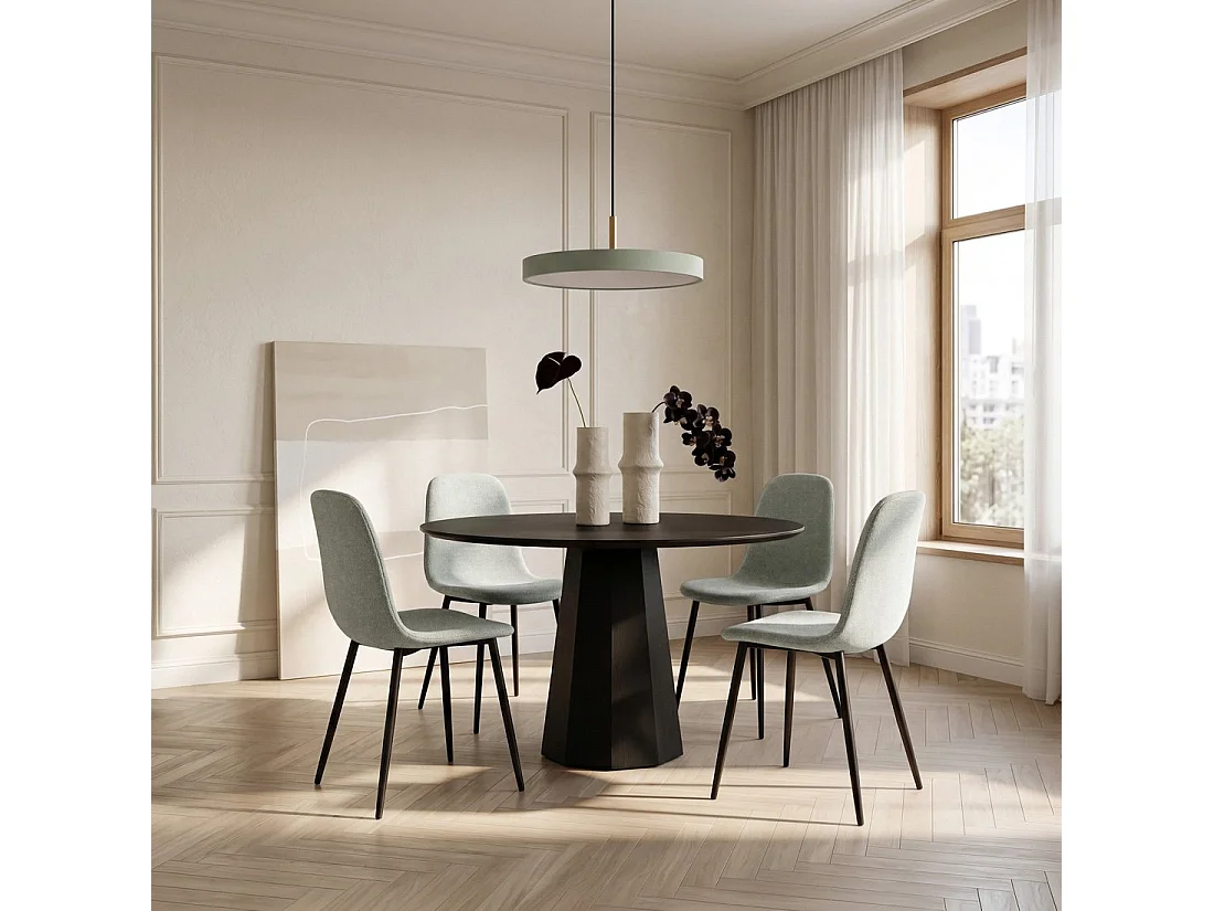 Chaise de salle à manger en tissu menthe 43x87 cm-Ellis
