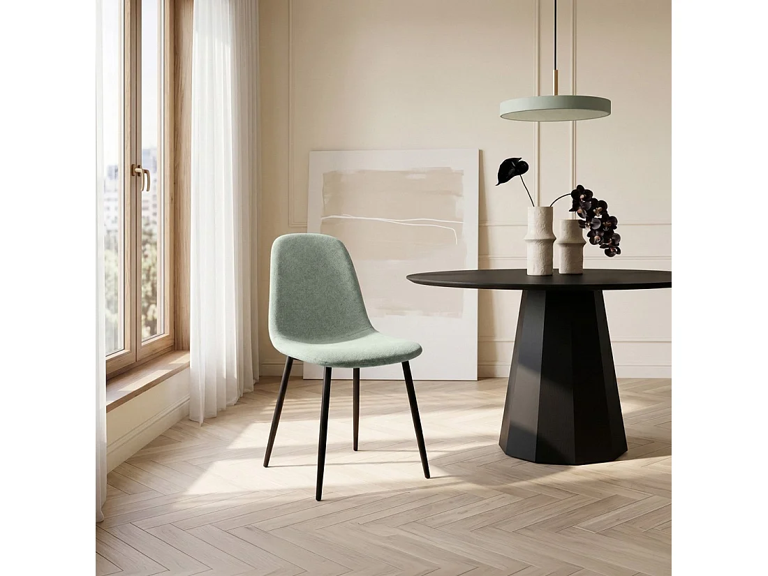 Chaise de salle à manger en tissu menthe 43x87 cm-Ellis
