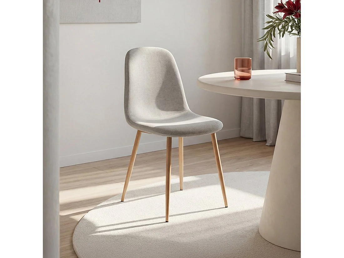 Chaise de salle à manger en tissu gris 43x87 cm-Ellis