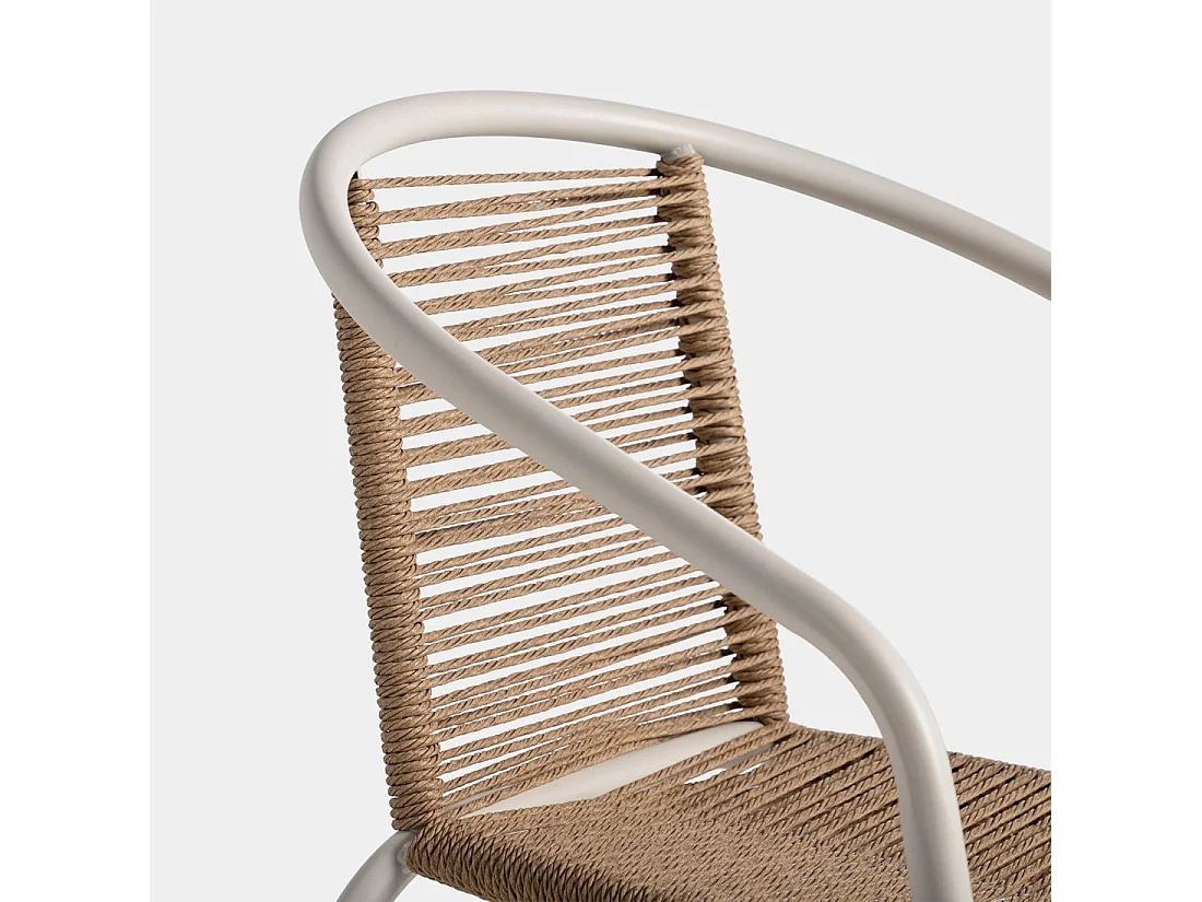 Chaise de jardin en fibre synthétique naturel 52x74 cm-Sakda