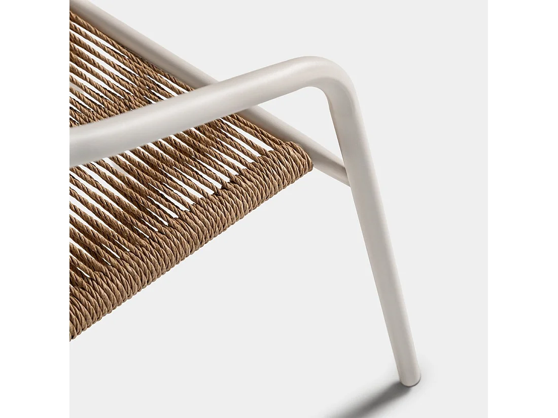 Chaise de jardin en fibre synthétique naturel 52x74 cm-Sakda
