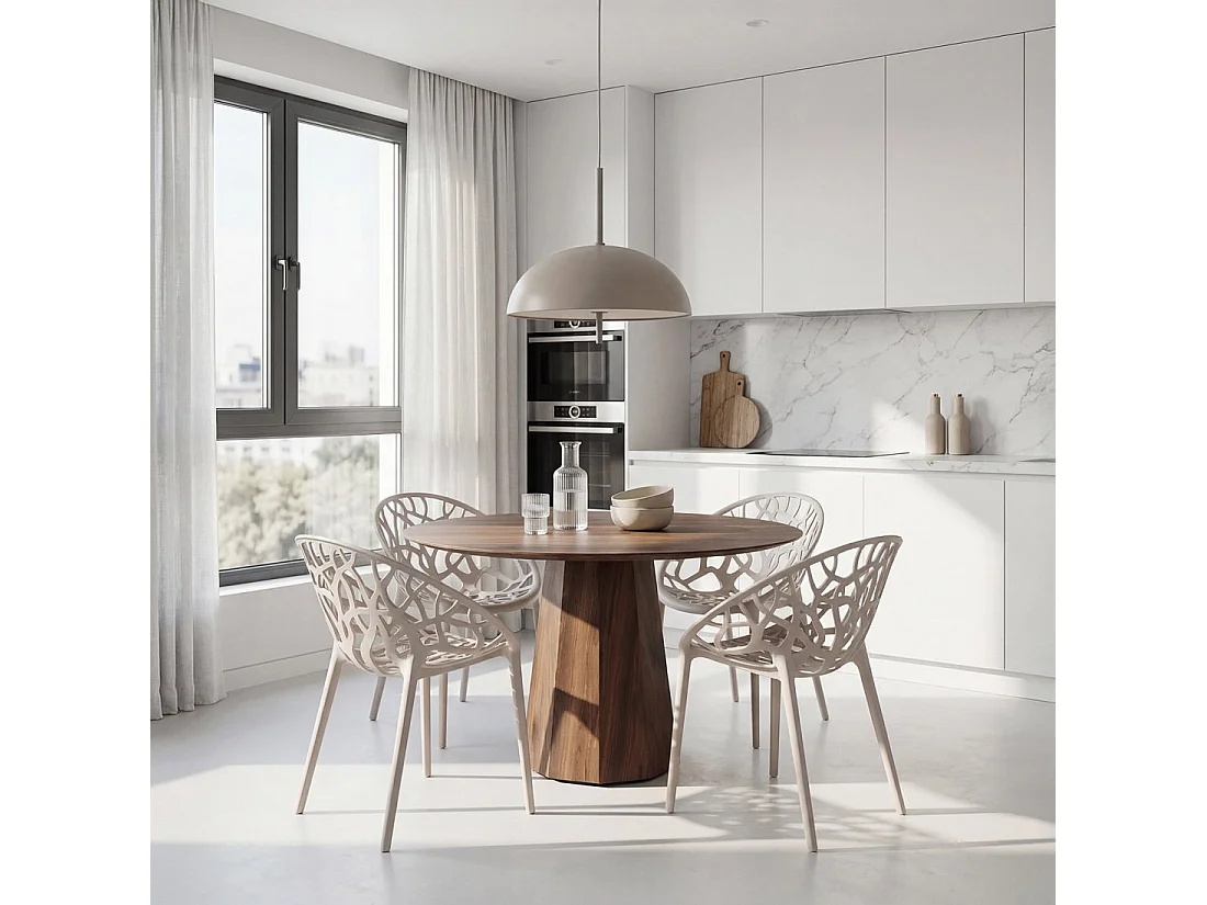 Chaise de cuisine en plastique beige 58x79 cm-Rhona
