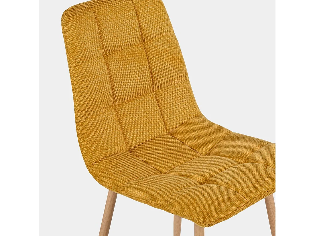 Chaise de salle à manger en tissu moutarde 43x88 cm-Ailan