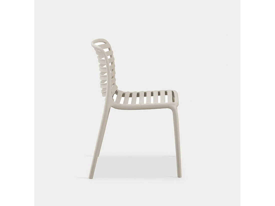 Chaise de cuisine en plastique beige 45x81 cm-Eros