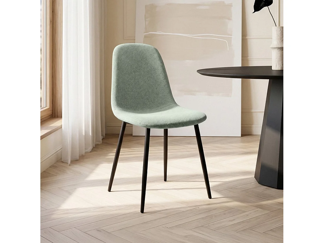 Chaise de salle à manger en tissu menthe 43x87 cm-Ellis