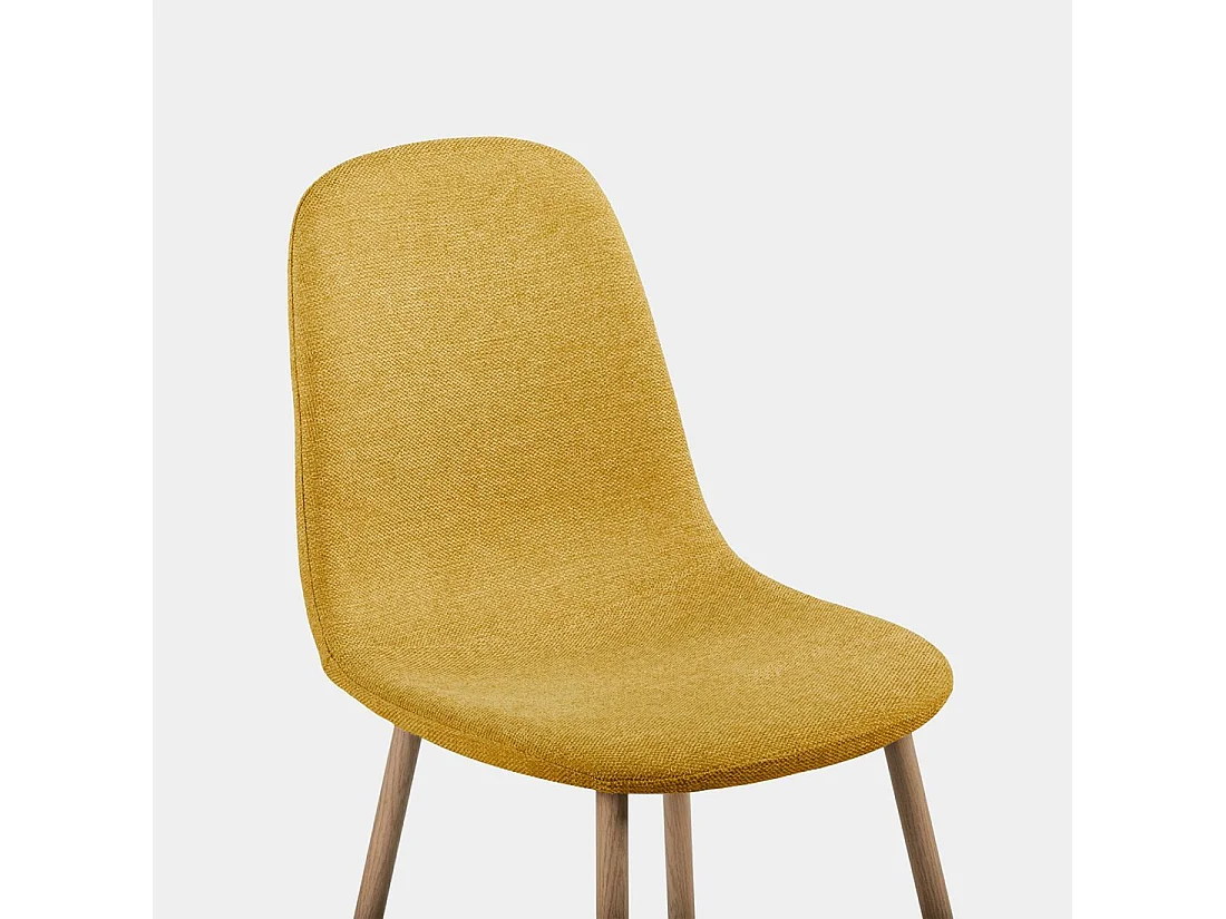 Chaise de salle à manger en tissu moutarde 43x87 cm-Ellis