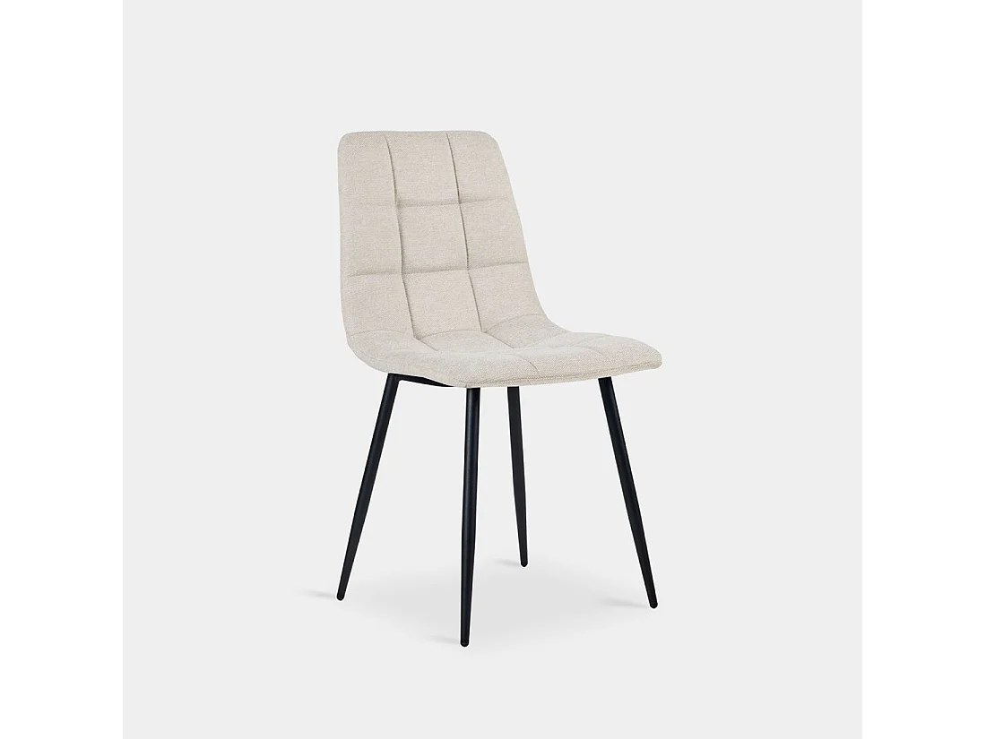 Chaise de salle à manger en tissu beige 43x88 cm-Ailan