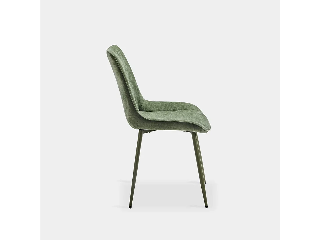 Chaise de salle à manger en tissu vert 50x86 cm-Niro