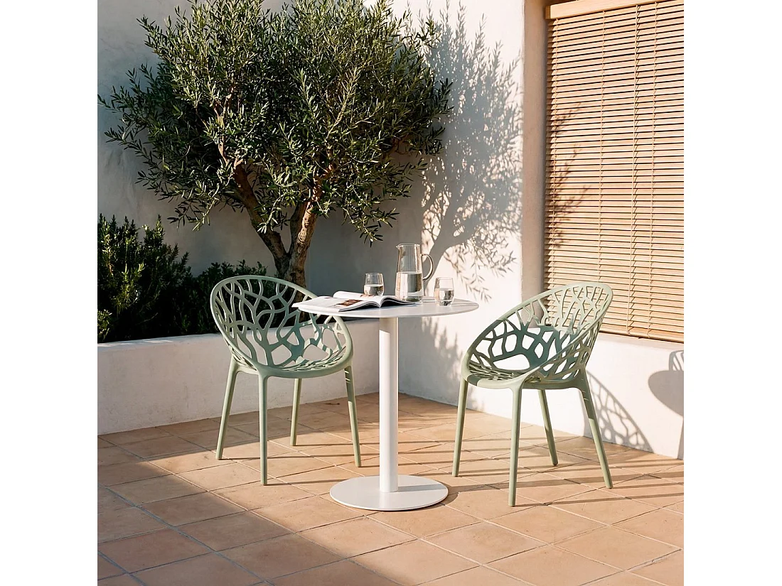 Chaise de jardin en plastique vert 58x79 cm-Rhona
