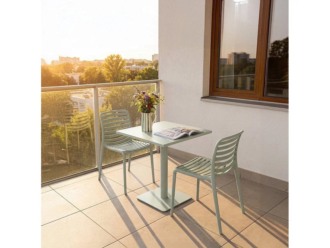 Chaise de jardin en plastique vert 45x81 cm-Eros