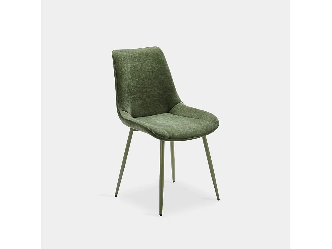 Chaise de salle à manger en tissu vert 50x86 cm-Niro