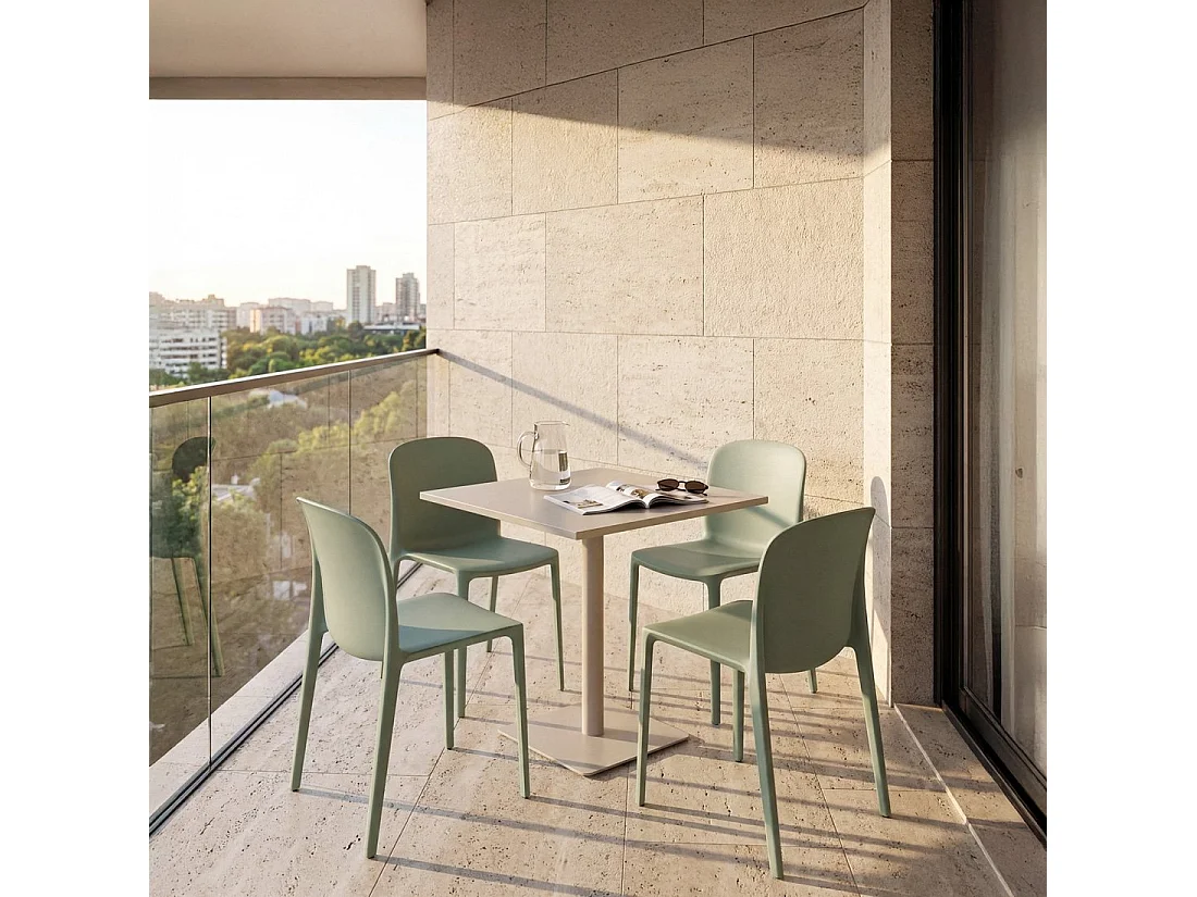Chaise de jardin en plastique vert 50x79 cm-Ethan