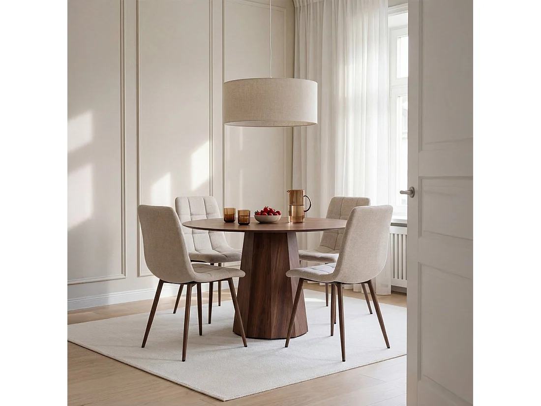 Chaise de salle à manger en tissu beige 43x88 cm-Ailan