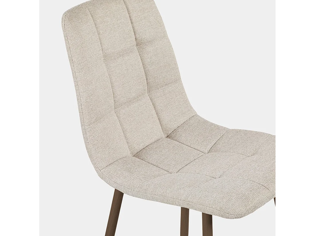 Chaise de salle à manger en tissu beige 43x88 cm-Ailan