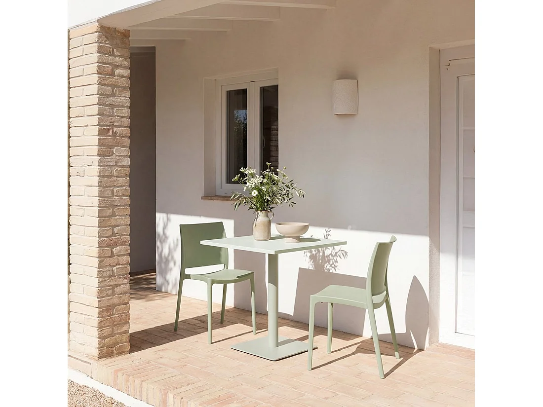 Chaise de jardin en plastique vert 44x81 cm-Keir