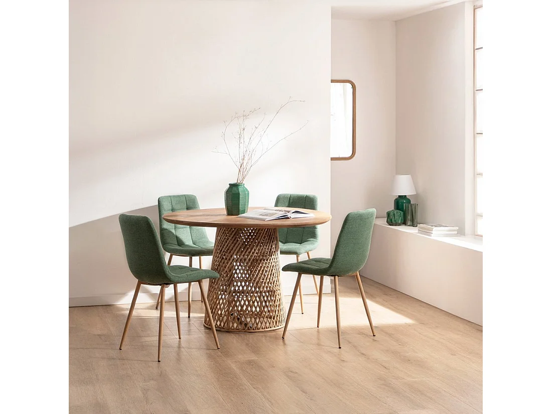 Chaise de salle à manger en polyester vert foncé 43x88 cm-Ailan