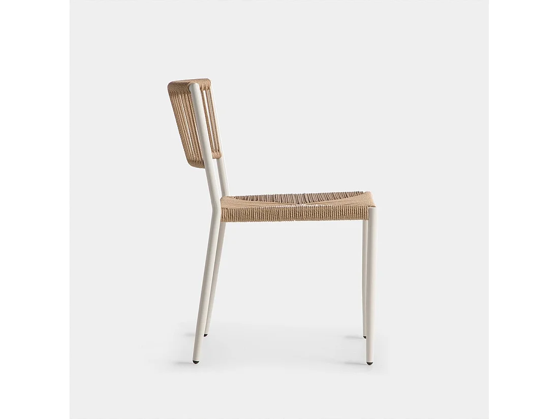 Chaise de jardin en fibre synthétique naturel 53x79 cm-Kale
