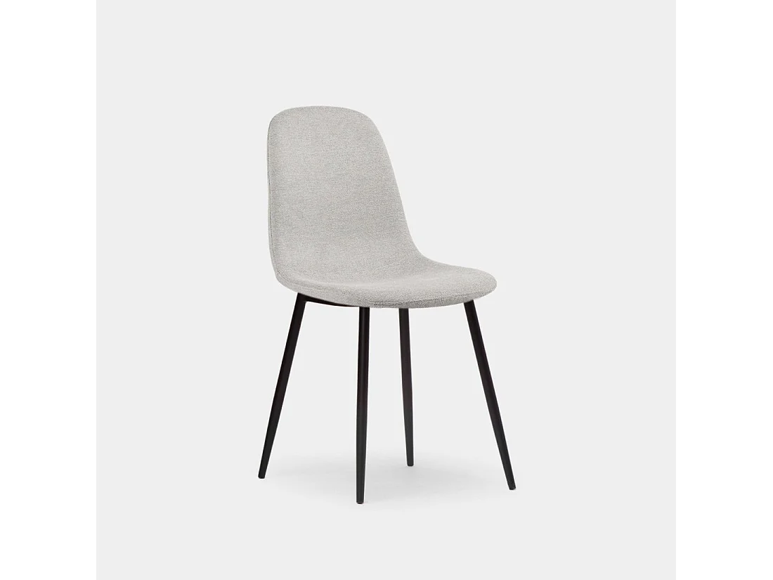 Chaise de salle à manger en tissu gris 43x87 cm-Ellis
