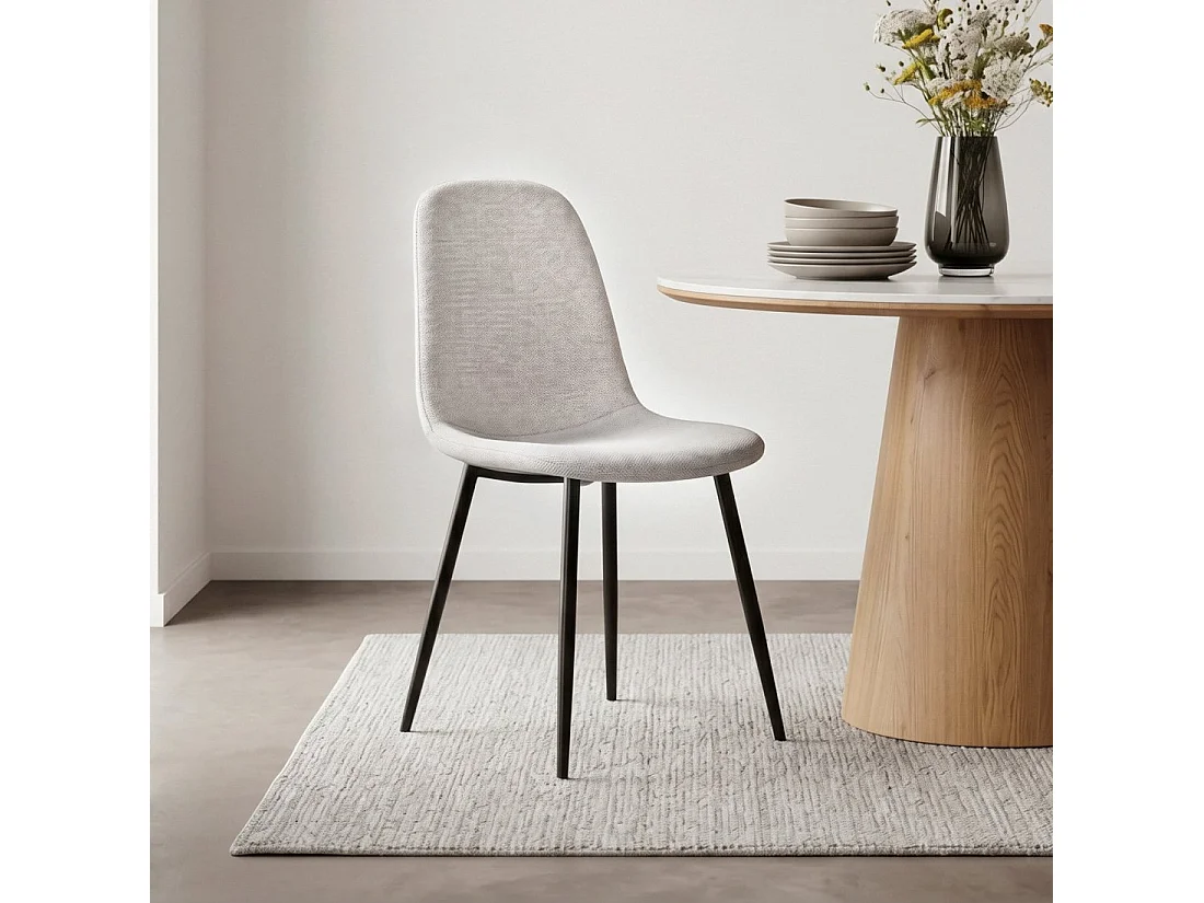 Chaise de salle à manger en tissu gris 43x87 cm-Ellis