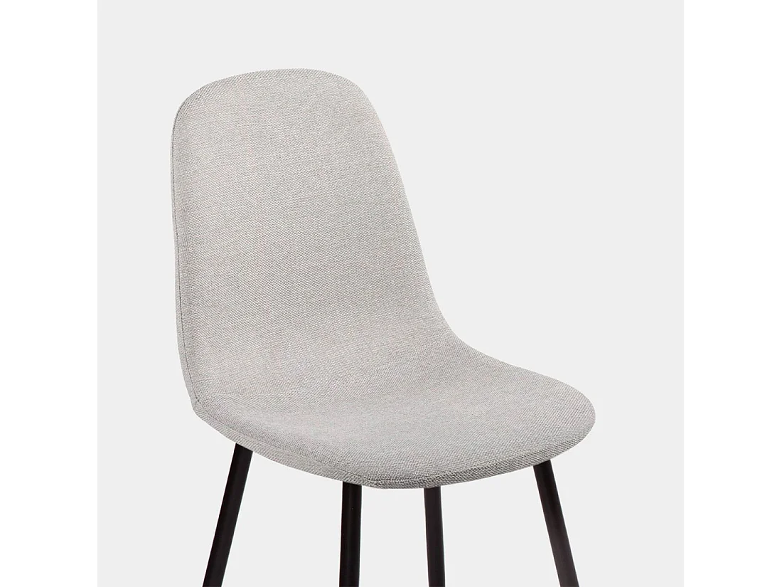 Chaise de salle à manger en tissu gris 43x87 cm-Ellis