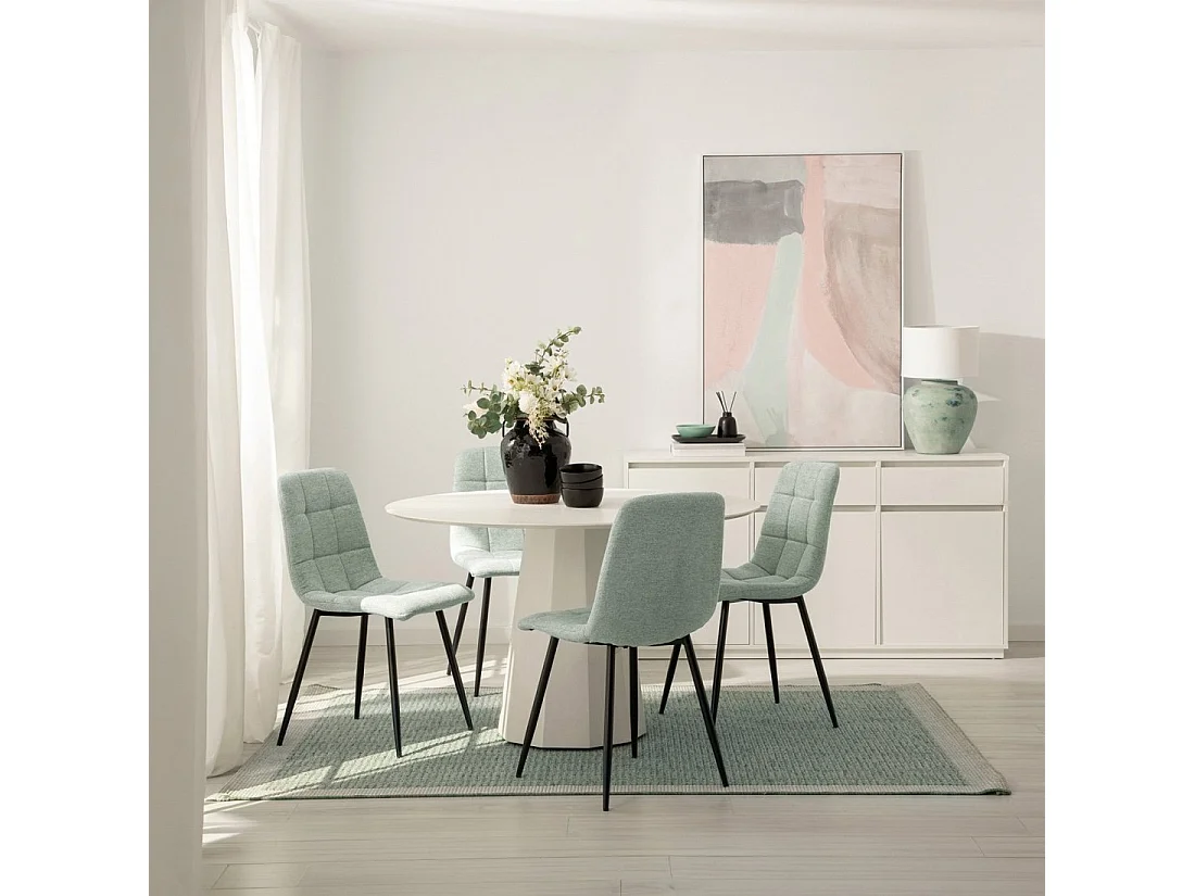 Chaise de salle à manger en tissu menthe 43x88 cm-Ailan