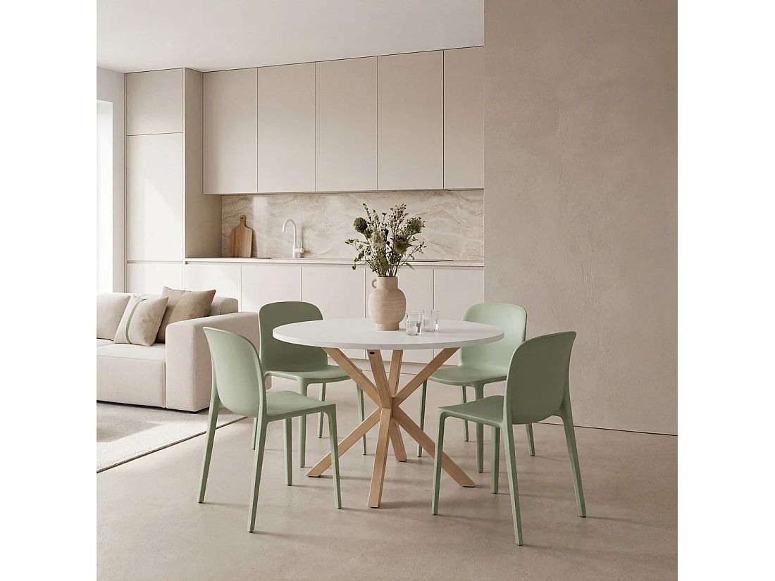 Chaise de cuisine en plastique vert 50x79 cm-Ethan