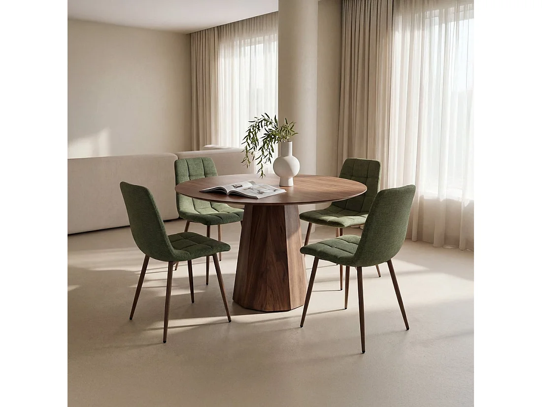Chaise de salle à manger en tissu vert foncé 43x88 cm-Ailan