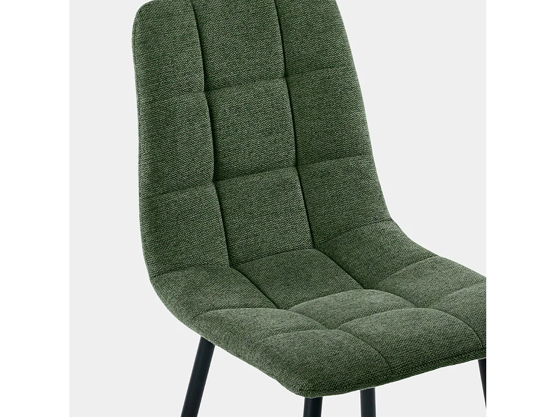 Chaise de salle à manger en tissu vert foncé 43x88 cm-Ailan