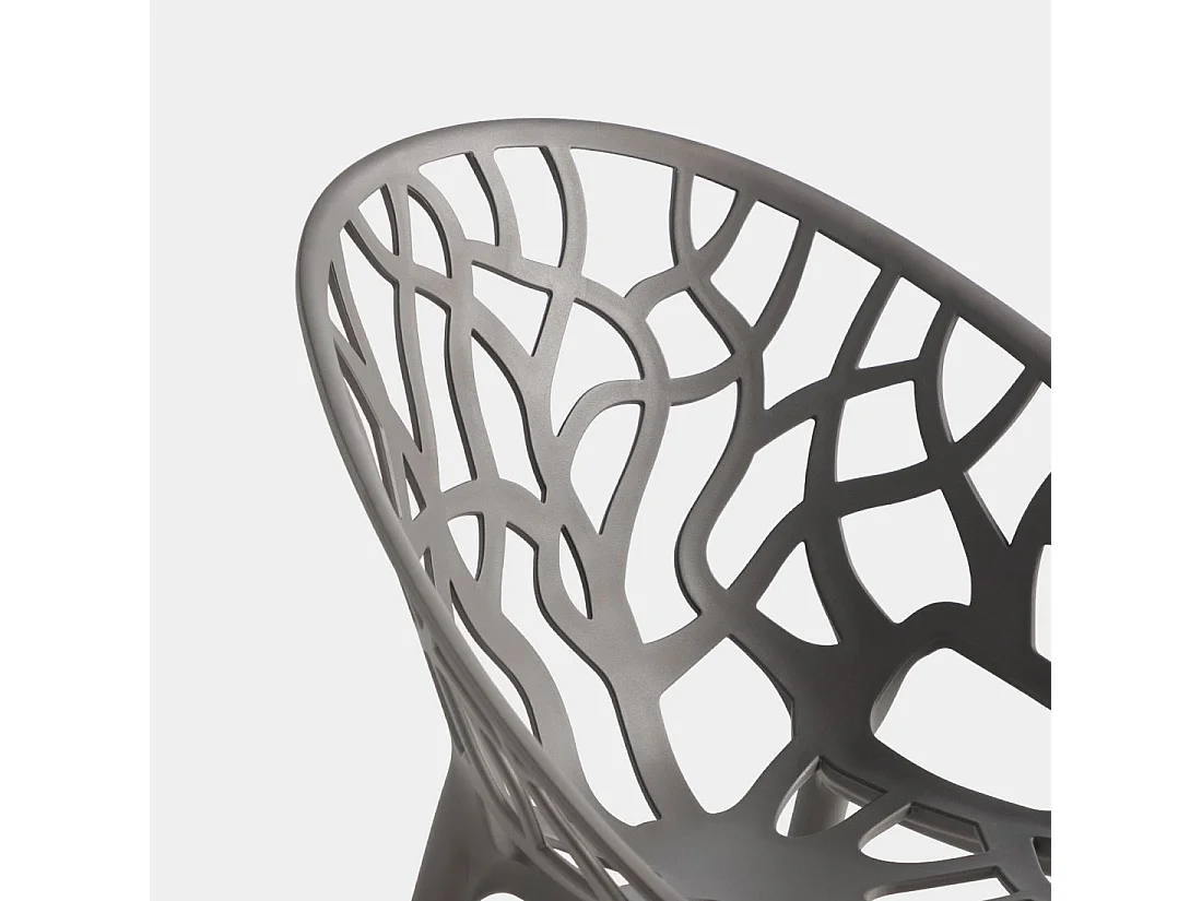 Chaise de jardin en plastique gris anthracite 58x79 cm-Rhona