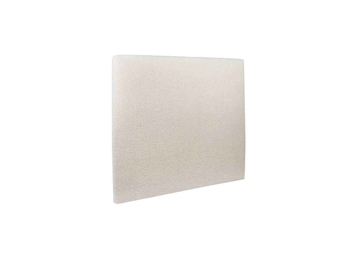 Lit 180x200cm avec tête de lit tapissier bouclette et double sommier tapissier beige - Hauteur totale : 35cm