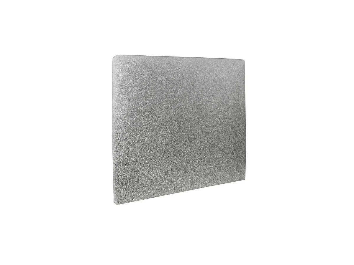 Lit 150x200cm avec tête de lit tapissier bouclette et sommier tapissier gris - Hauteur totale : 35cm