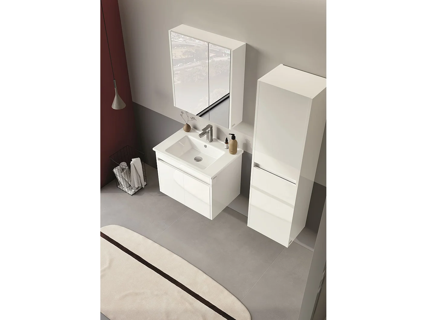 Wastafelmeubel "Arno 65" - 65 x 45 x 52 cm - Wit