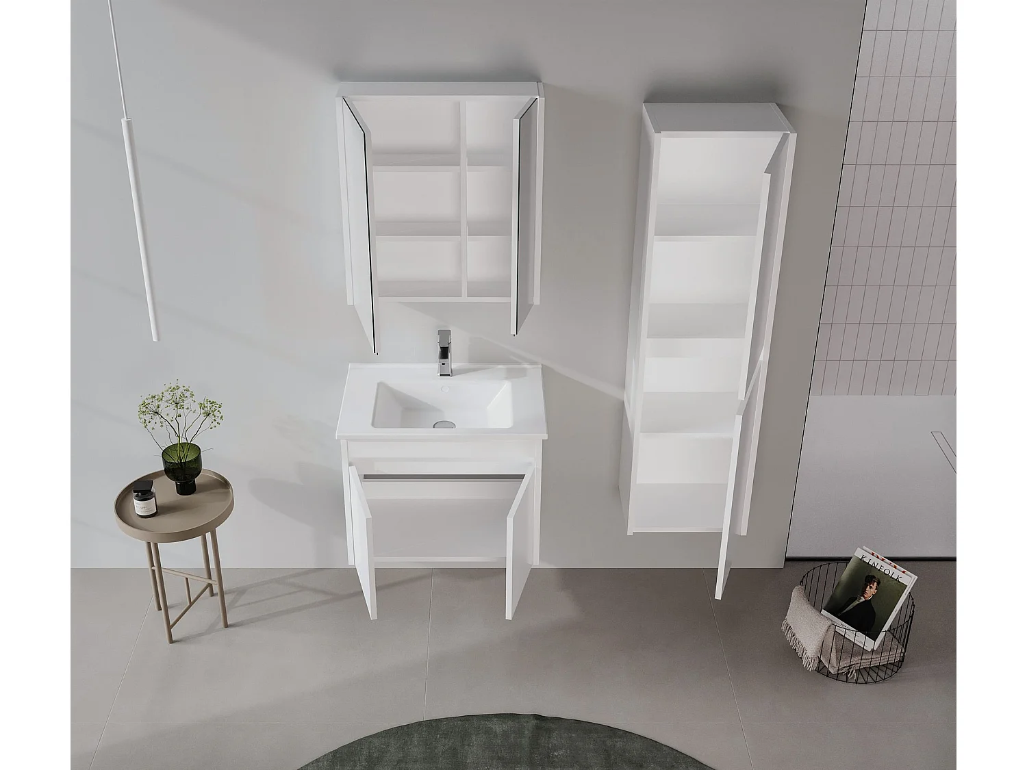 Meuble Vasque "Arno 65" - 65 x 45 x 52 cm - White