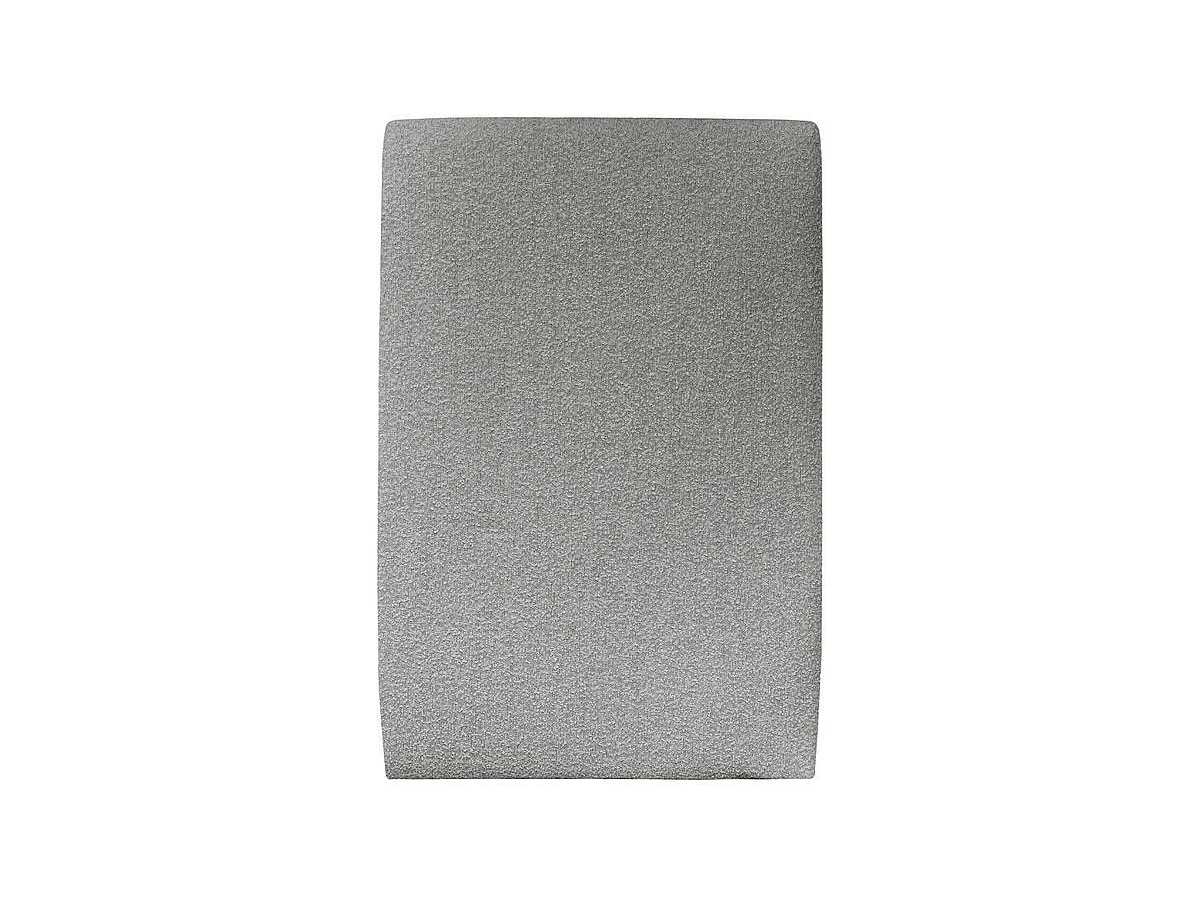 Lit 90x190cm avec tête de lit tapissier bouclette et sommier tapissier gris - Hauteur totale : 35cm