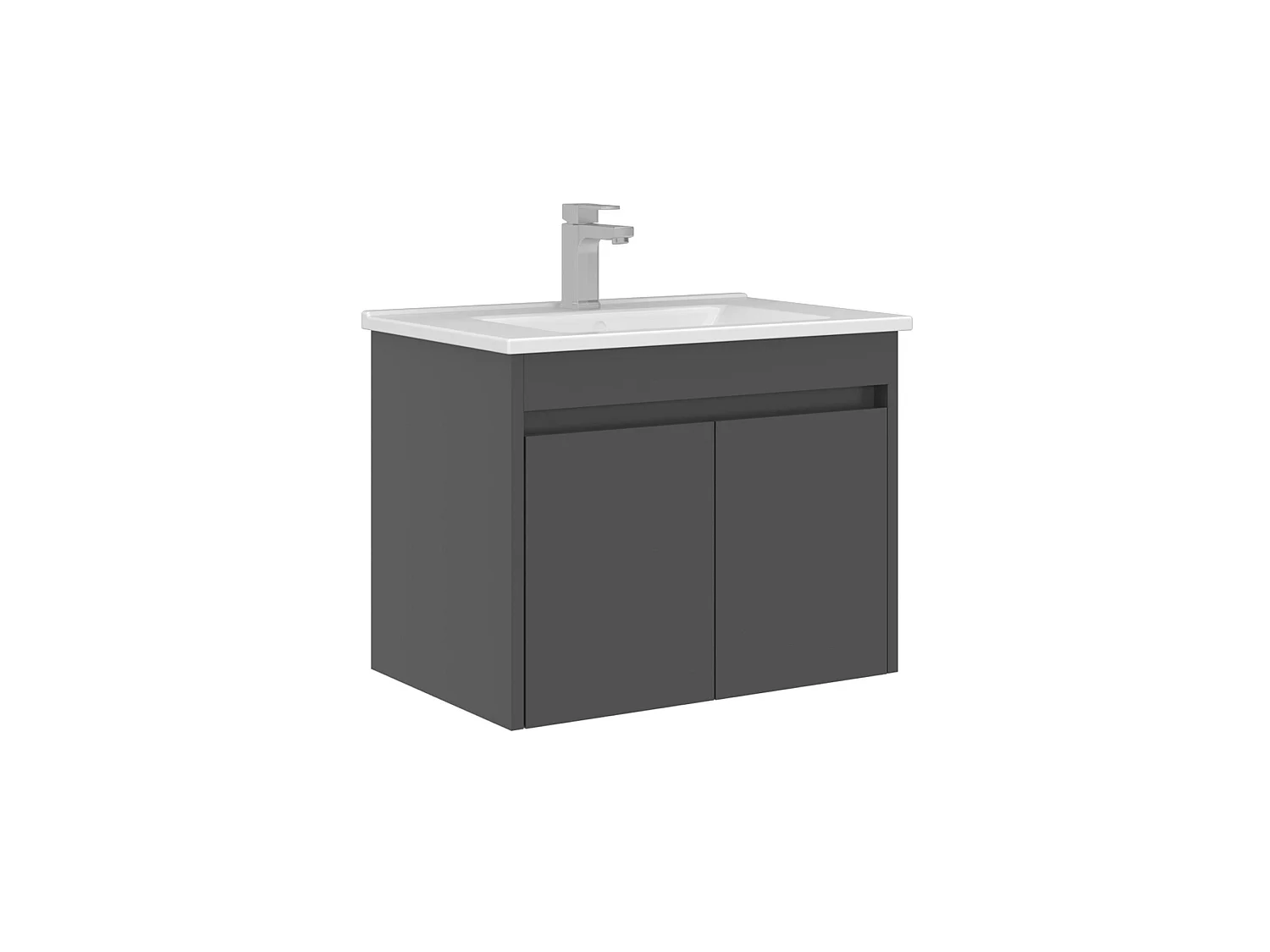 Wastafelmeubel "Arno 65" - 65 x 45 x 52 cm - Antraciet