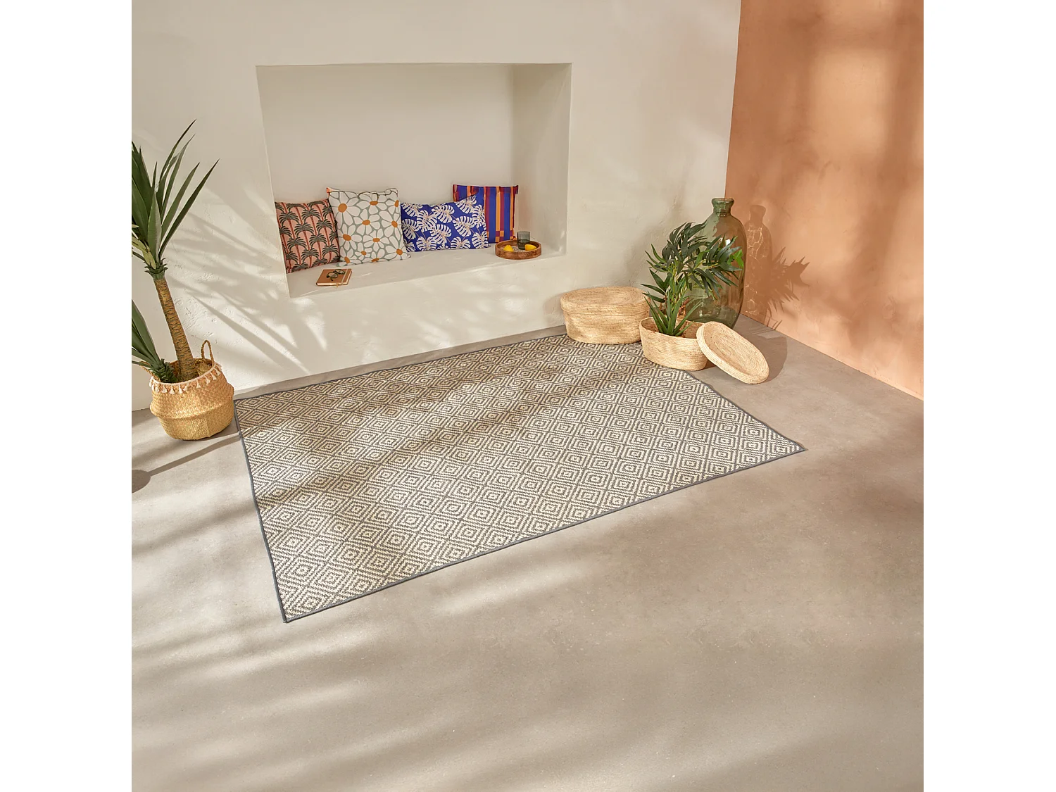 Tapis Intérieur & Extérieur "Ilanga" 100x150cm Gris