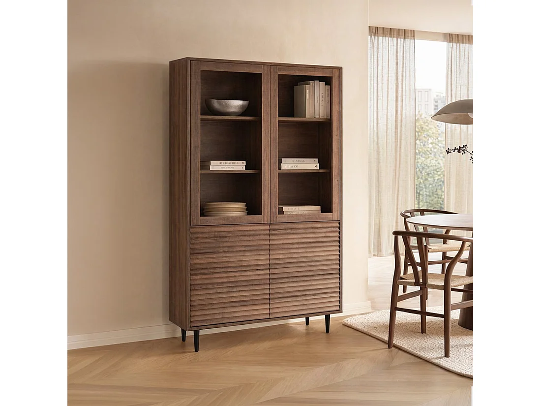 Vitrina de Madera Nogal 171 cm x 110 cm- Evoke