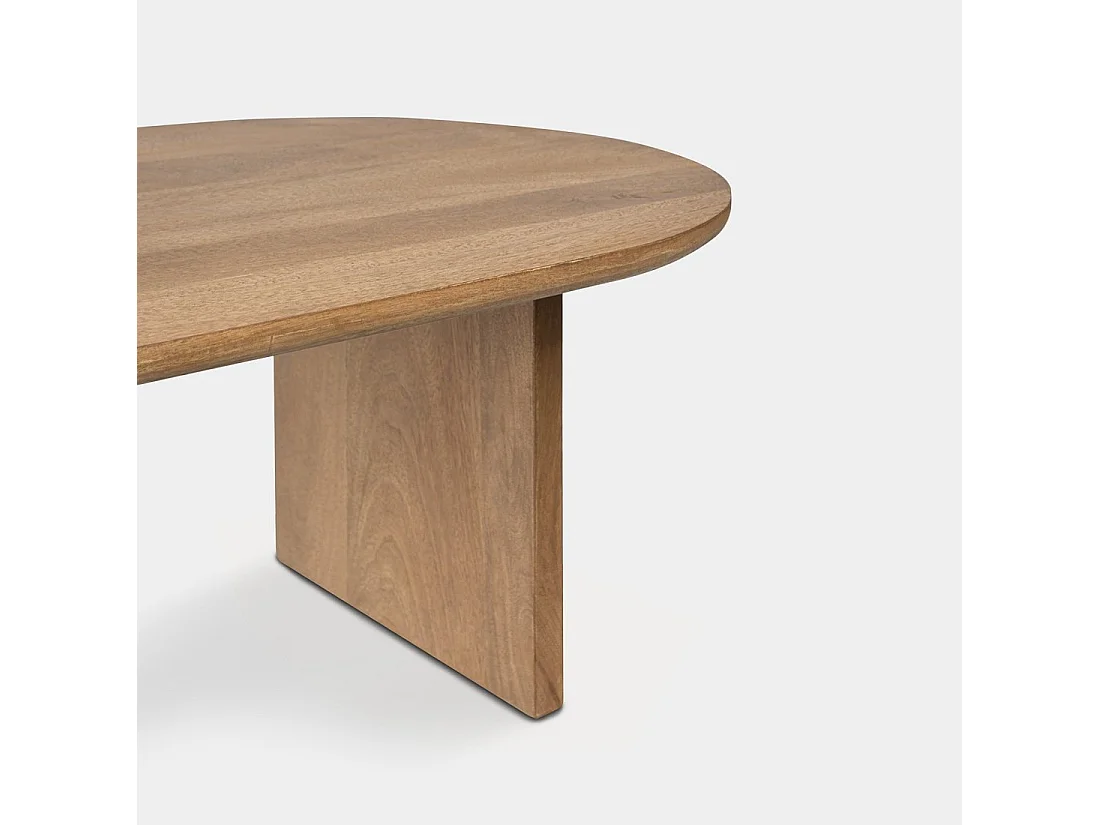 Table basse fixe en bois naturel 120x39 cm-Meera