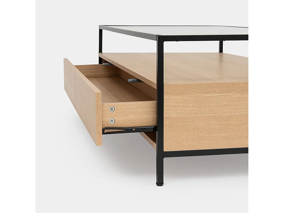 Mesa de centro fija de Metal Natural 40 x 120- Petra