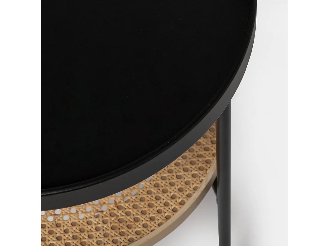 Mesita auxiliar de Metal Natural-Negro 46 x 45- Niko