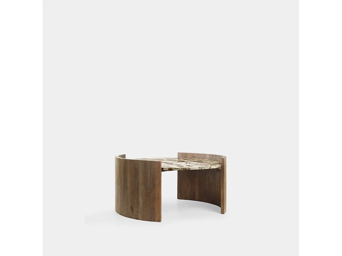 Table basse fixe en mármol mármol 81x40 cm-Loan