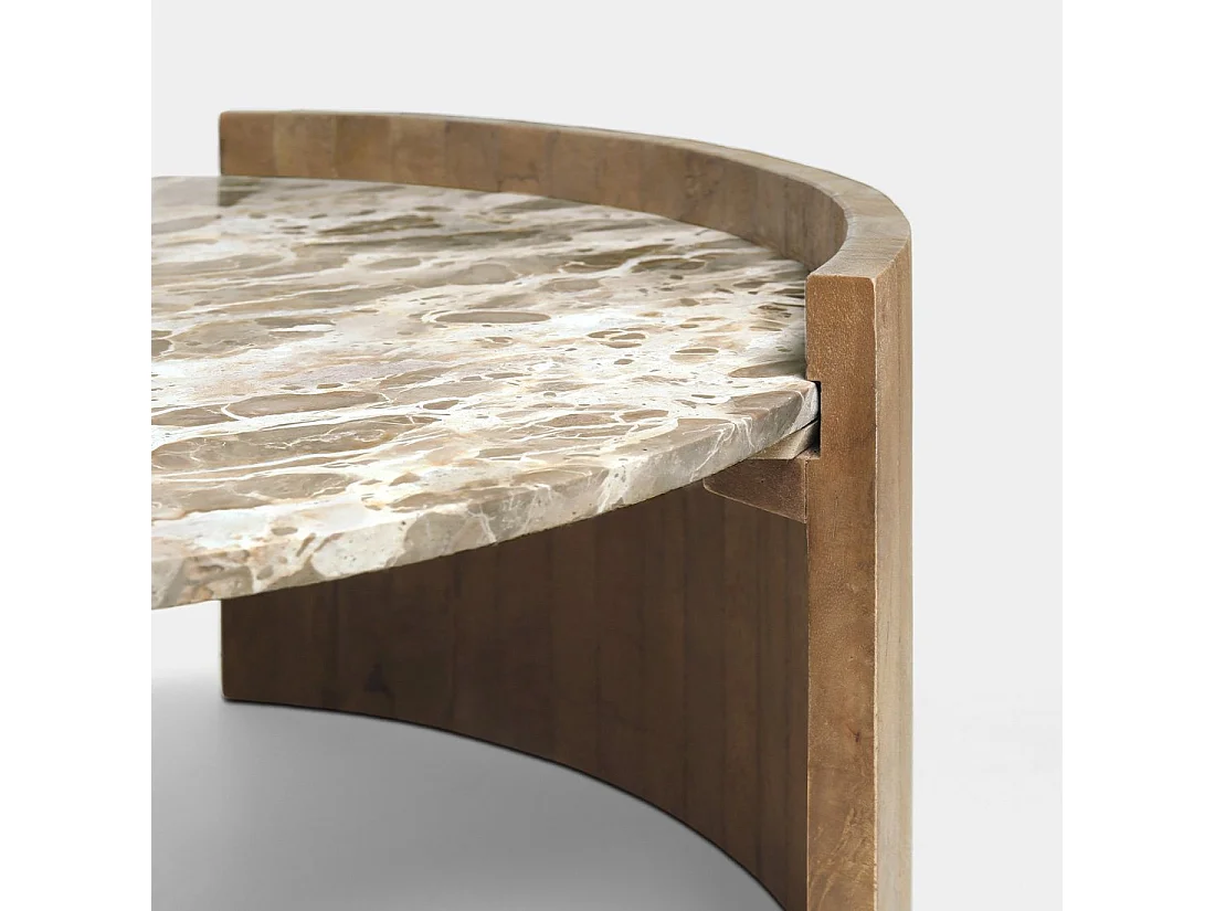 Table basse fixe en mármol mármol 81x40 cm-Loan