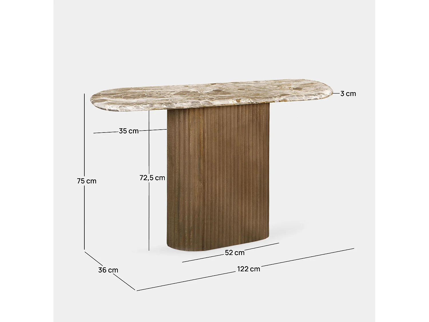 Console en marbre 122x75 cm-Veyra