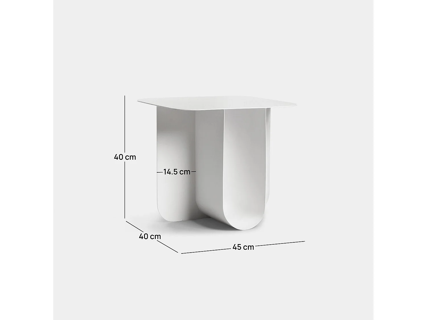 Table d'appoint en métal blanc 45x40 cm-Bend
