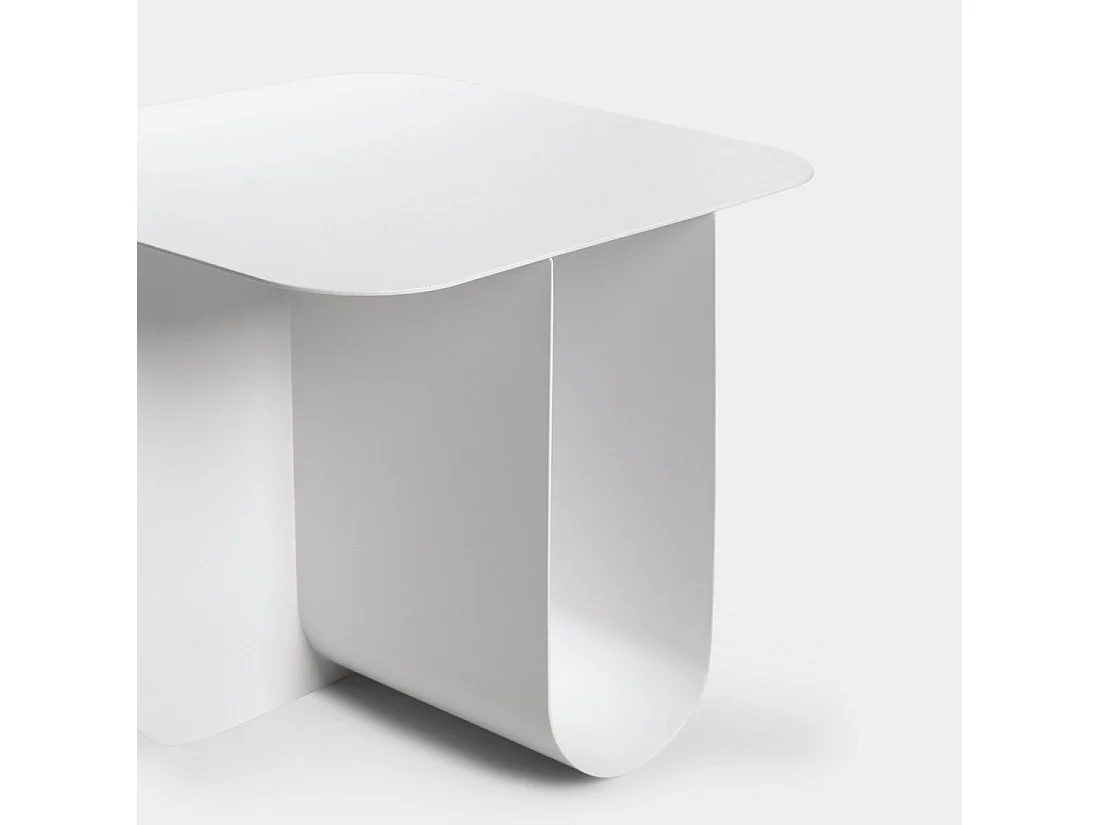 Table d'appoint en métal blanc 45x40 cm-Bend