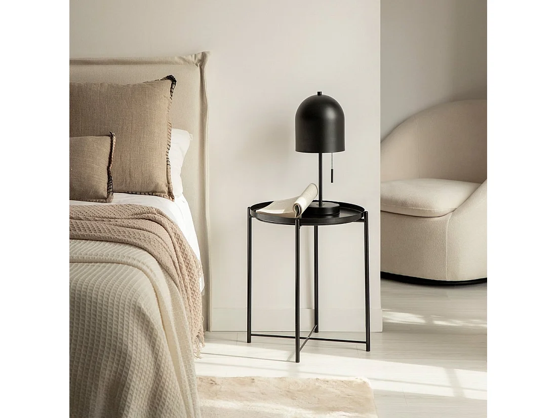 Mesita auxiliar de Metal Negro 52 x 42- Maika